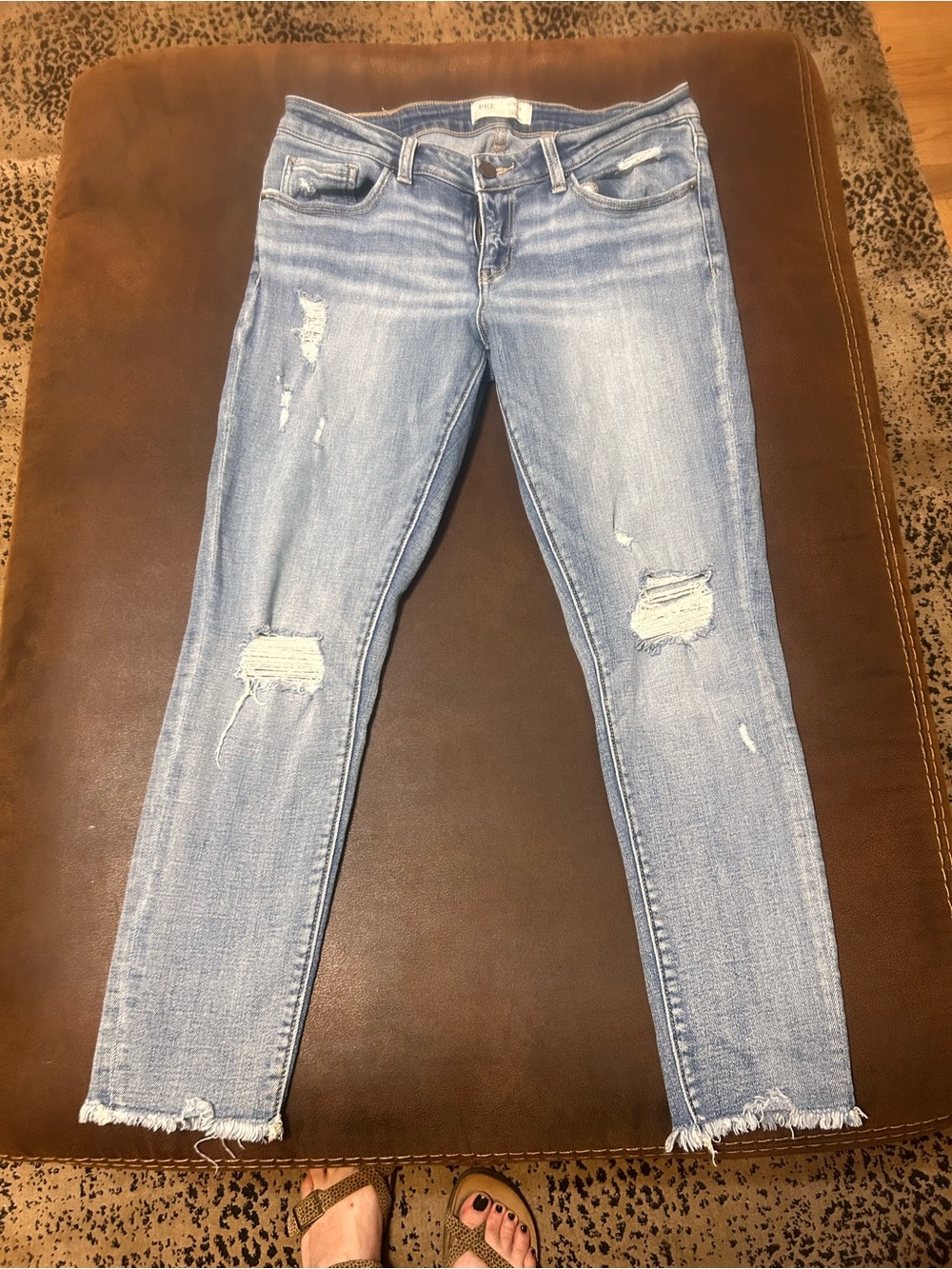 BKE Light Blue Distressed Skinny Jeans